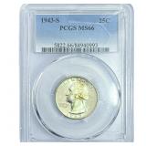 1943-S Washington Silver Quarter PCGS MS66