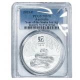 2025 $1 Australia Year of the Snake Ag PCGS MS70