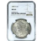 1897-S Morgan Silver Dollar NGC MS64