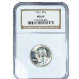 1937 Washington Silver Quarter NGC MS66