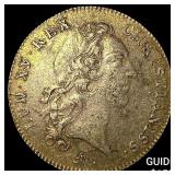 France Louis XV 1715-1774 Silver Jeton NEARLY UNC