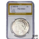 1927-D Silver Peace Dollar PGA MS63
