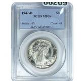 1942-D Walking Liberty Half Dollar PCGS MS66