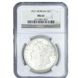 1921 Morgan Silver Dollar NGC MS63