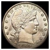 1909 Silver Half Dollar (Barber) CLOSELY UNCIRCULA