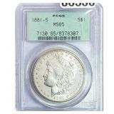 1881-S Morgan Silver Dollar PCGS MS65