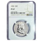 1955 Franklin Half Dollar NGC PF67