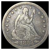 1853 Arrows Seated Liberty Quarter ABOUT UNCIRCULA