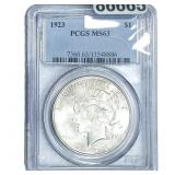 1923 Silver Peace Dollar PCGS MS63