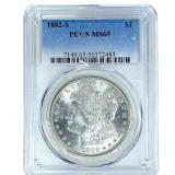 1882-S Morgan Silver Dollar PCGS MS65