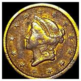 1851 Gold $1 Liberty Head Type 1 NEARLY  UNCIRCUL