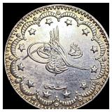 1909 Ottoman Silver 5 Kurush CLOSELY UNCIRCULATED