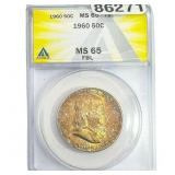 1960 Franklin Half Dollar ANACS MS65 FBL