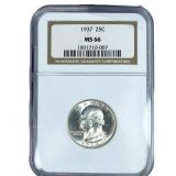 1937 Washington Silver Quarter NGC MS66