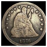 1876-CC Silver Quarter Dollar LIGHTLY CIRCULATED