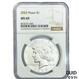 2025 Silver Peace Dollar NGC MS69