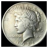 1921 Silver Peace Dollar NEARLY UNCIRCULATED