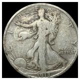 1918-S Silver Walking Liberty Half Dollar NICELY C