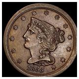 1855 Braided Hair Half Cent UNCIRCULATED