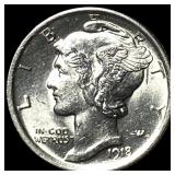 1918 Silver Mercury Dime CHOICE BU