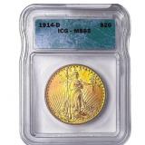 1914-D $20 Gold Double Eagle ICG MS65