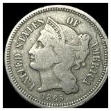 1865 Nickel Three-Cent Piece NICELY CIRCULATED