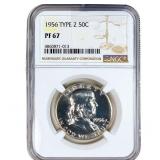 1956 Franklin Half Dollar NGC PF67 Type 2