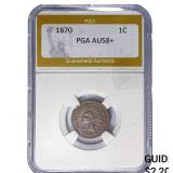 1870 Indian Head Cent PGA AU58+