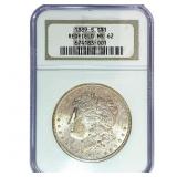 1889-S Morgan Silver Dollar NGC MS62
