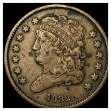 1832 Copper Half Cent NEARLY UNCIRCULATED