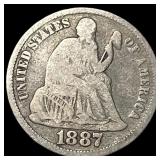 1887 Seated Liberty Dime NICELY CIRCULATED