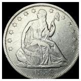 1858-O Silver Seated Liberty Half Dollar  ABOUT U