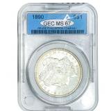 1890 Morgan Silver Dollar GEC MS67