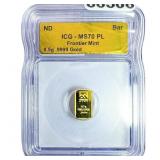 Bar Frontier Mint 0.5g Gold ICG MS70 PL