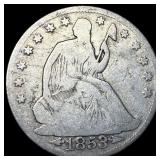 1853-O Arrows/Rays Seated Liberty Half Dollar  NI