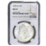 1878-CC Morgan Silver Dollar NGC MS63