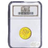 1892-S $5 Gold Half Eagle NGC MS61