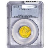 1893-S $5 Gold Half Eagle PCGS MS63