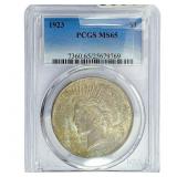 1923 Silver Peace Dollar PCGS MS65