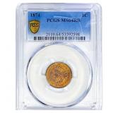 1874 Indian Head Cent PCGS MS64 RB
