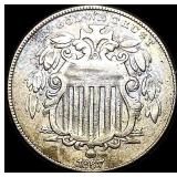 1867 Shield Nickel NEARLY UNCIRCULATED