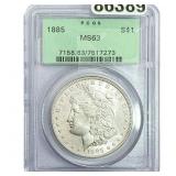 1885 Morgan Silver Dollar PCGS MS63