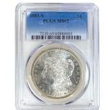 1881-S Morgan Silver Dollar PCGS MS65
