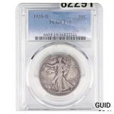 1938-D Walking Liberty Half Dollar PCGS F15