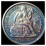 1876-CC Silver Seated Liberty Dime CLOSELY UNCIRCU
