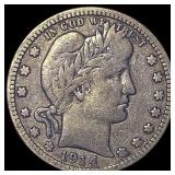 1914-D Silver Barber Quarter ABOUT  UNCIRCULATED