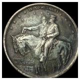 1925 Silver Stone Mountain Half Dollar NEARLY  UN