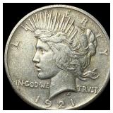 1921 Silver Peace Dollar NEARLY UNCIRCULATED