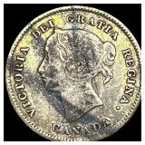 1870 Canada Silver 5 Cents NEARLY UNCIRCULATED