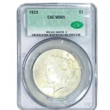 1923 Silver Peace Dollar CAC MS65
